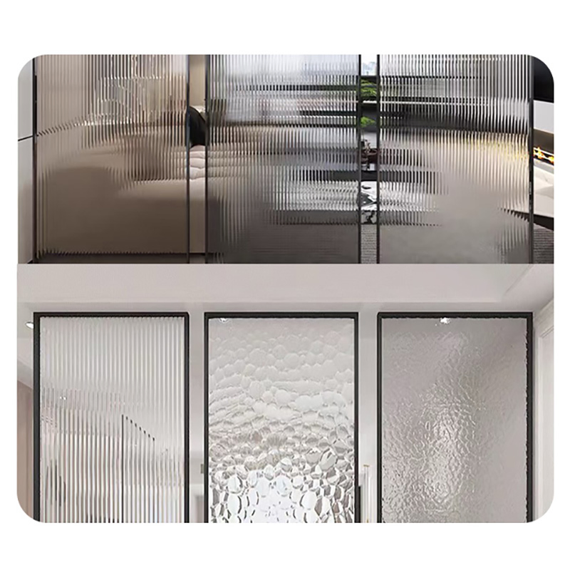 Narrow Frame Aluminum Bathroom Door Frosted Glass Side Open Design Moisture-Proof Bulk Orders