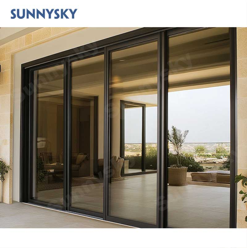 Nfrc Security Anti Theft Thermal Break Aluminum Sliding Double Glazing Glass Doors