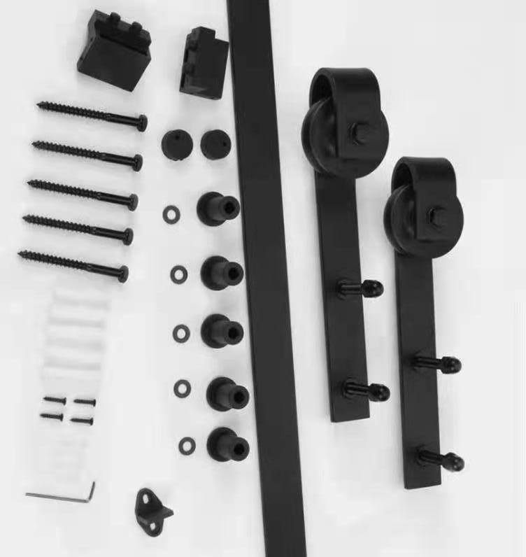 Wholesale Carbon Steel Concealed Rolling Wood Barn Door Sliding Hardware Rail Track System Fitting Hardware Kit Barn Door S