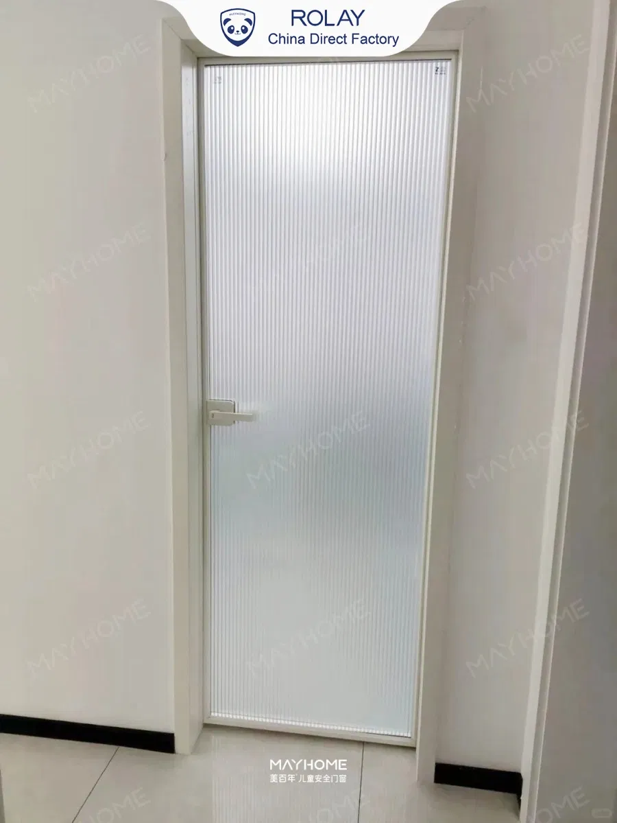 Moisture No Deformation Powder Coated Brushed Aluminum Stainless Steel Rust Proof Bathroom Door
