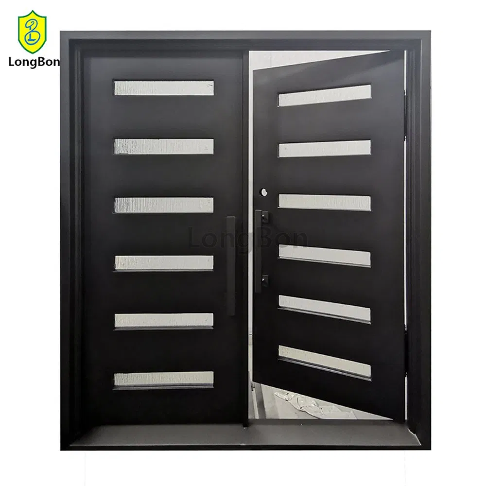Modern High Security Wrought Iron Double Doors Multi Point Locks