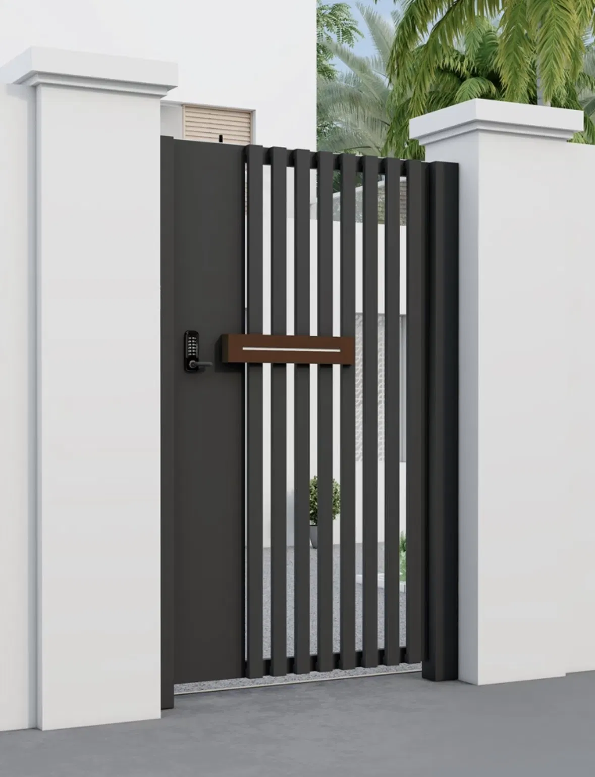 Customizable Minimalist Aluminum Art Gate with Intricate Designs