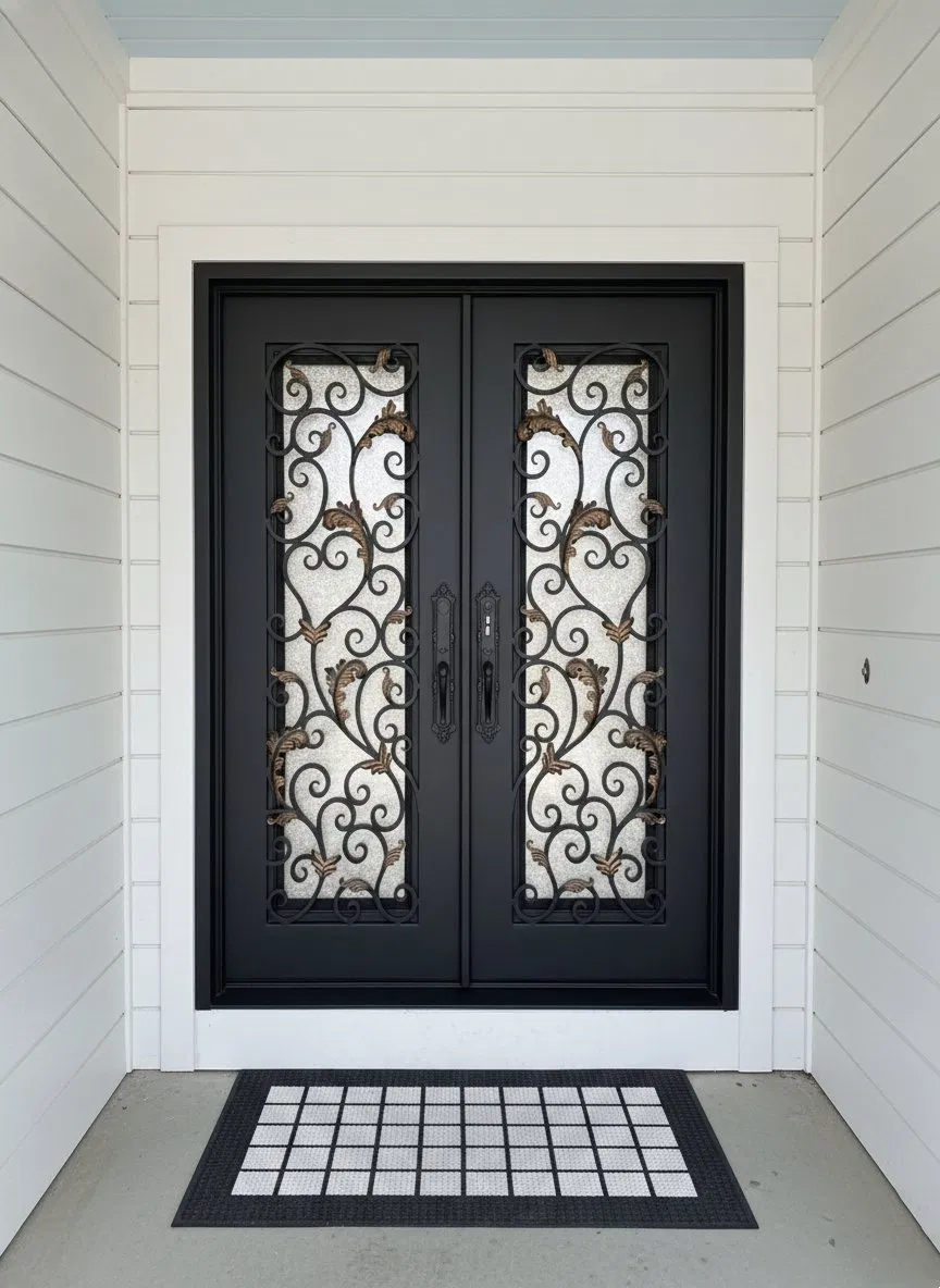 High Security Wrought Iron Door with Advanced Multi-Point Lock System