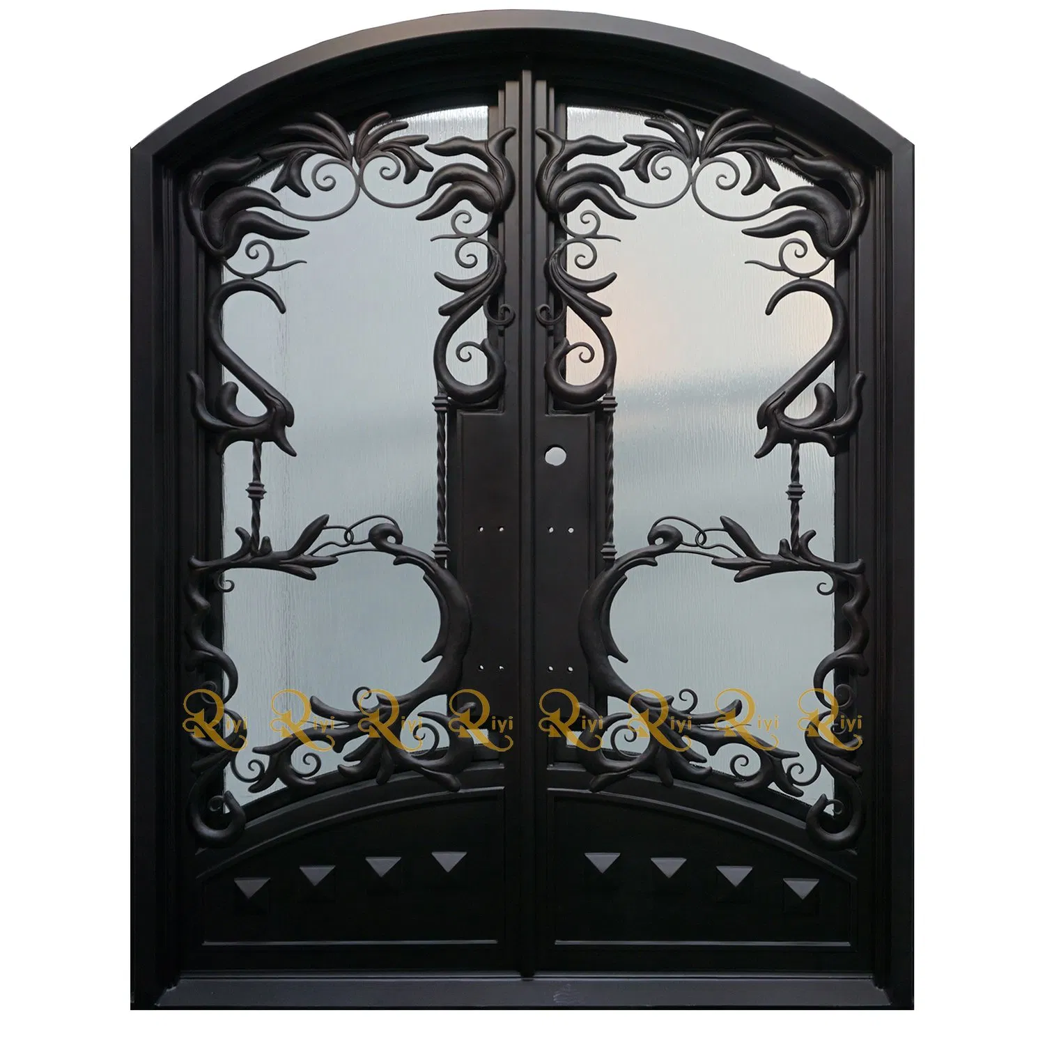 Hurricane Rated Impact Resistant Free Swing Double Front Iron Door