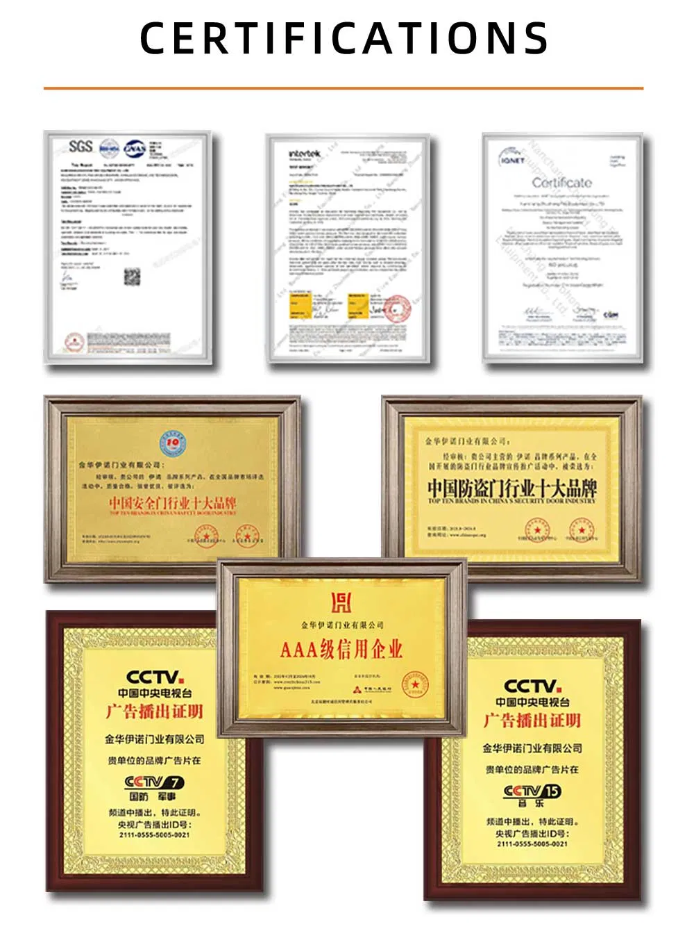 Certifications