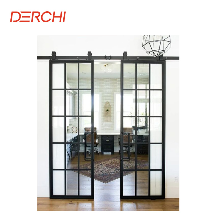 Sliding Barn Door Hardware Kit 6.6 FT Wood Hang Style Track Rail Separate Space