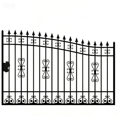 Modern Minimalist Powder-Coated Steel Security Sliding Gate