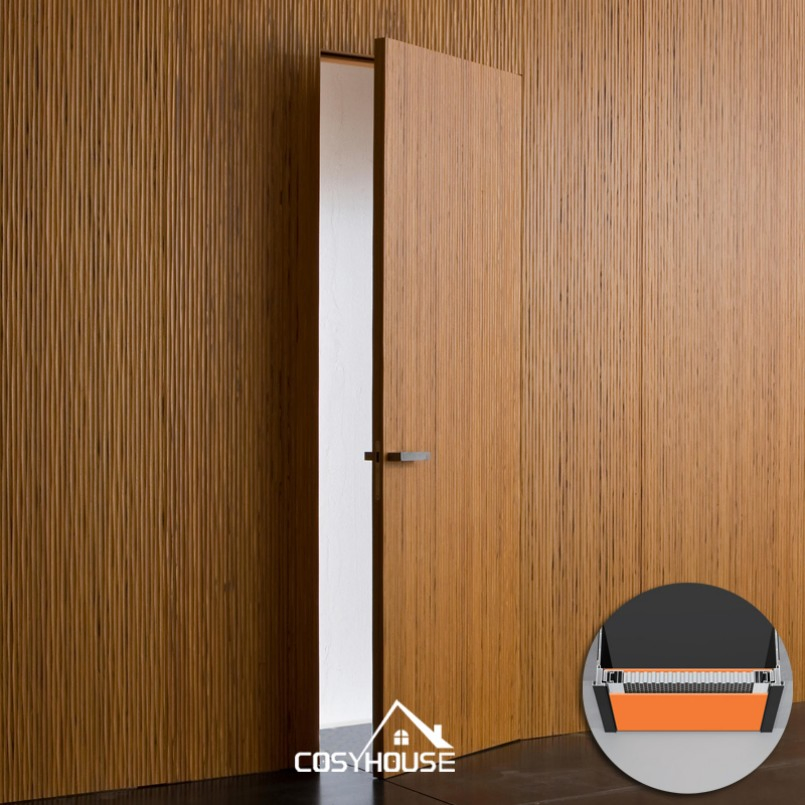 Minimalist Flush Interior Door with Hidden Frame for Modern Apartment