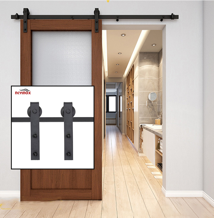 Barn Door Full Set of Wooden Door Rail Moving Door Hanging Rail Slide Rail Metal Furniture Track Home Improvement