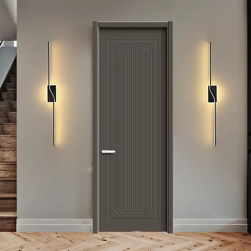 Moisture-Proof WPC Flush Door House Bathroom Door Interior Solid Wooden Door
