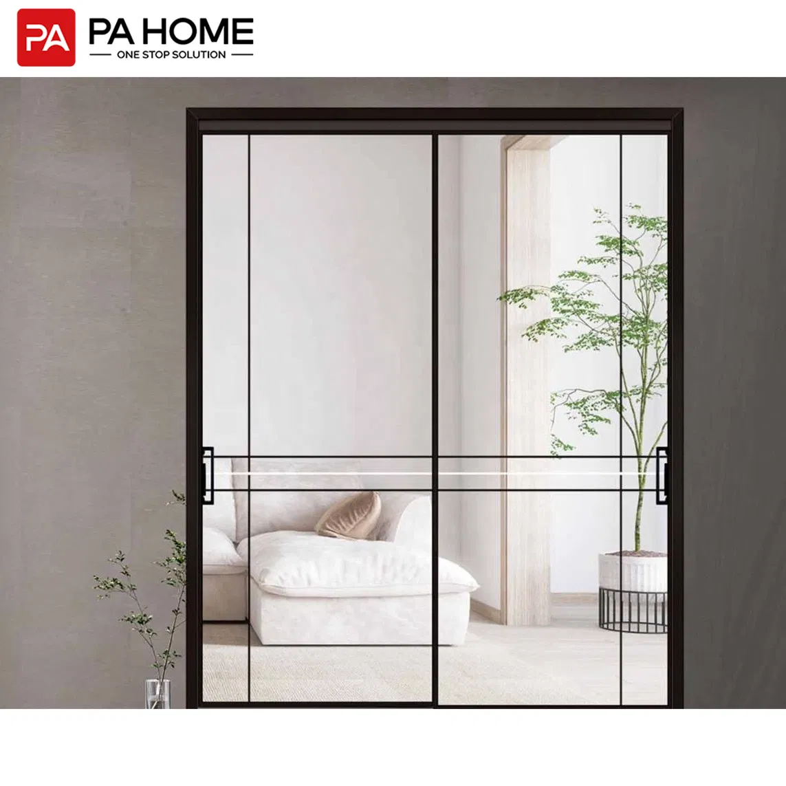 PA Luxury Slim Frame Panoramic Large Glass Panel Sliding Glass Aluminium Door