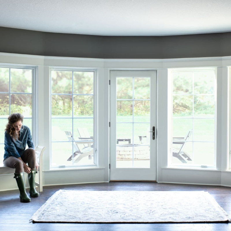 CAS Aluminium Modern Door Double Glazed Glass Low-E Thermal Break Hinged Casement Doors