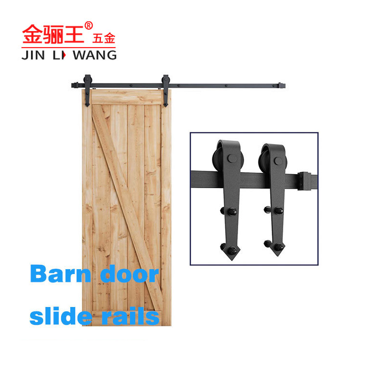 Heavy Duty Wall Mount Bracket Fit Double Wooden Doors Metal Bi-Folding Hanging Roller Sliding Barn Door Slide Guige Rail Track Hardware Kit System