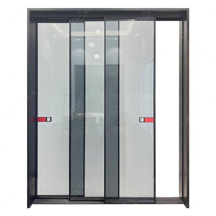 Balcony Modern Custom Wardrobe Kitchen Internal Aluminum Profile Slim Narrow Frame Sliding Glass Door