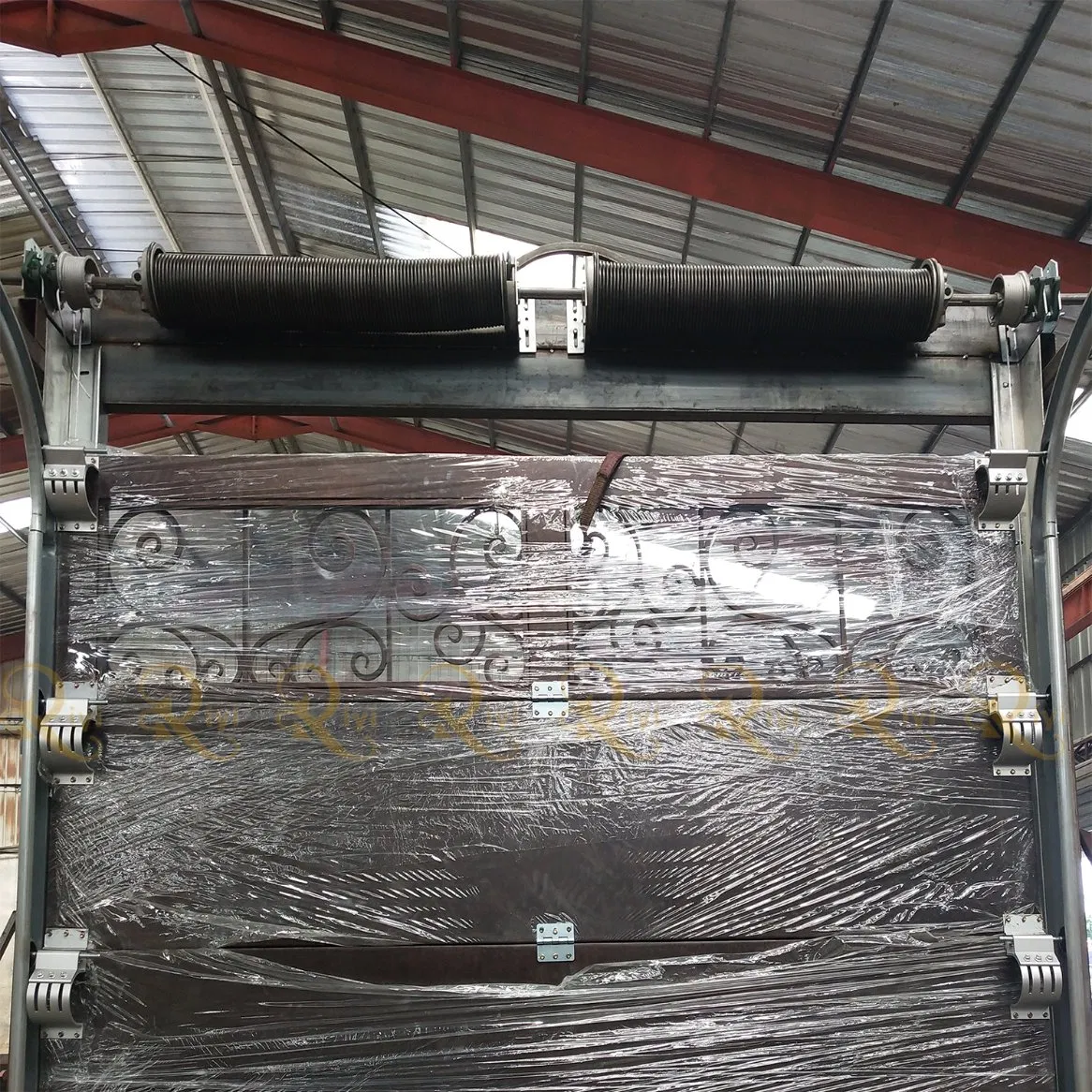 China Top Manufacturer Customize Fire Rated Garage Doors Black Aluminium Wrought Iron Garage Door