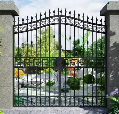 Modern Minimalist Powder-Coated Steel Security Sliding Gate