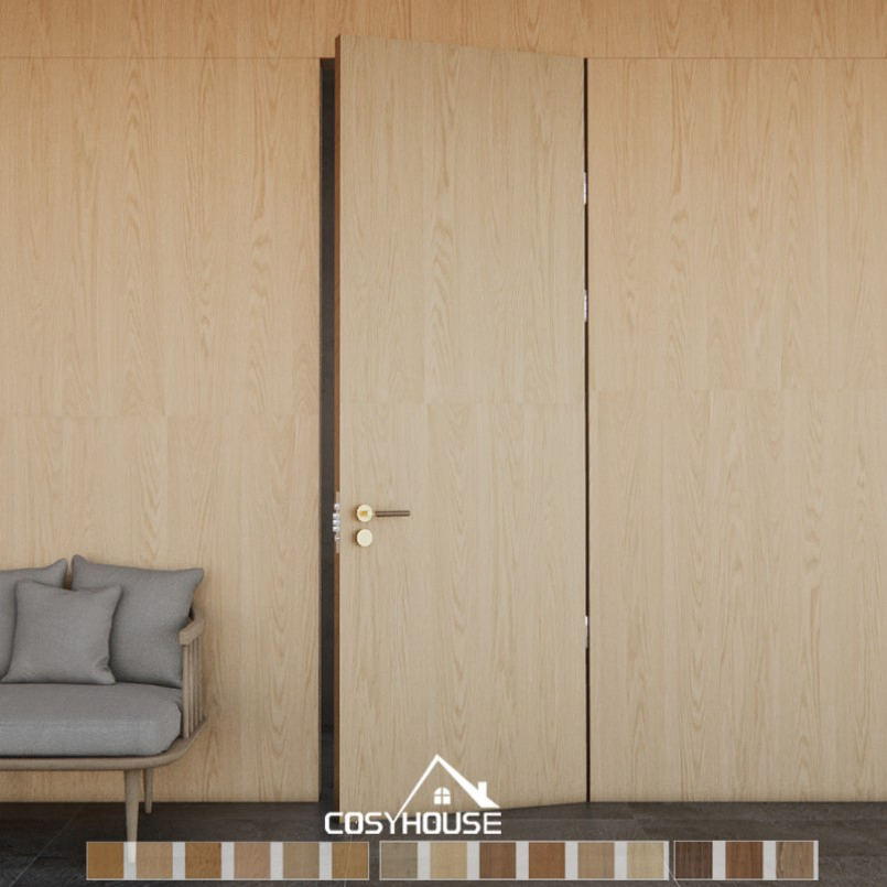 Minimalist Flush Interior Door with Hidden Frame for Modern Apartment