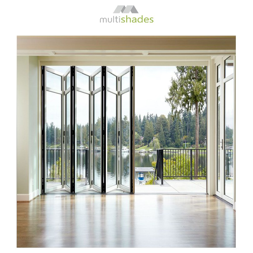 Multishades Modern Thermal Break Aluminum Folding Doors Factory Wholesale Apartment Bathroom Waterproof Moisture-Proof Custom