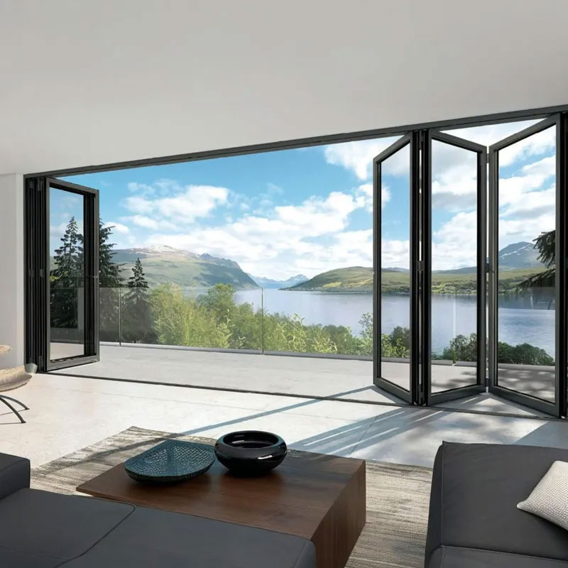Exterior Bi-Fold Glass Door Slim Frame Aluminum Panels for Minimalist Architectural Projects