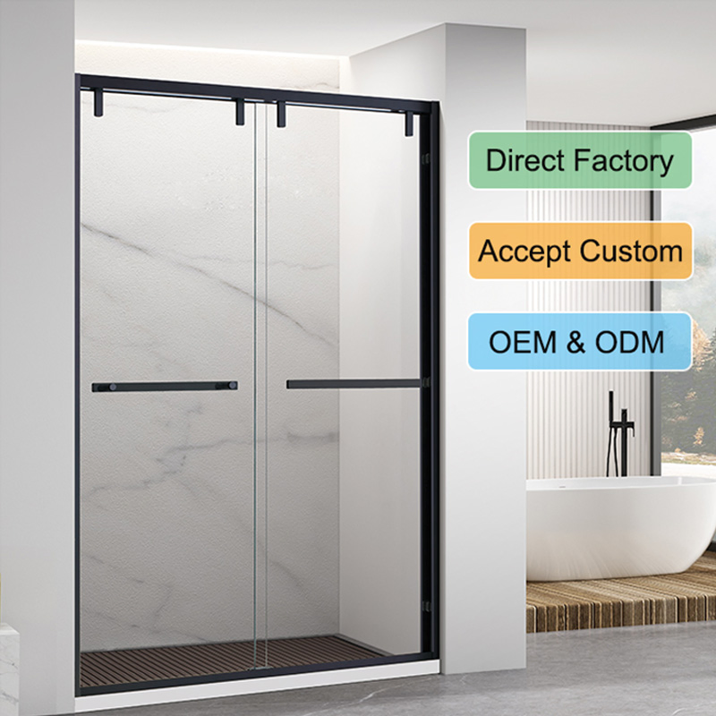 Narrow Frame Aluminum Bathroom Door Frosted Glass Side Open Design Moisture-Proof Bulk Orders