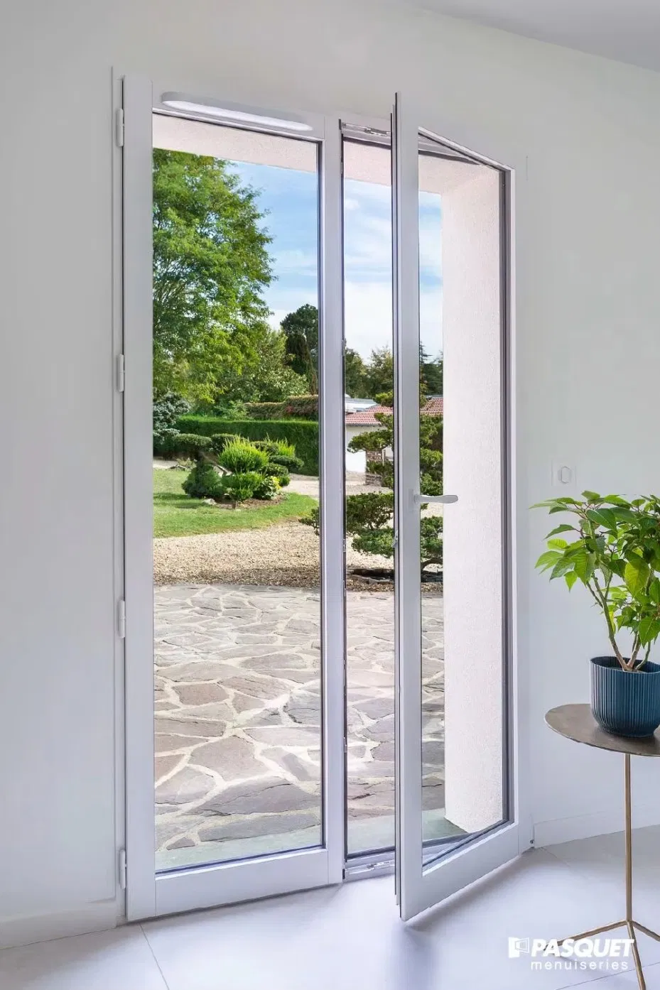 60 Series UPVC Security Hinged Door with Bullet-Proof Glass, Multi-Point Lock &amp; Steel Reinforcement