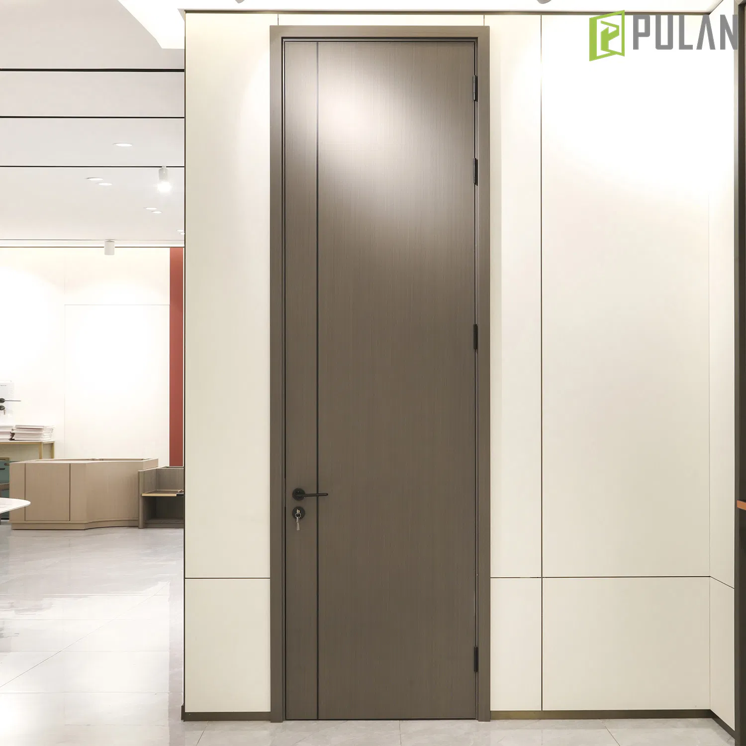 Latest Design Interior Hidden Frame Sound Reducing MDF Door Skin PVC Finishing Wooden Flush Door for Home/Office