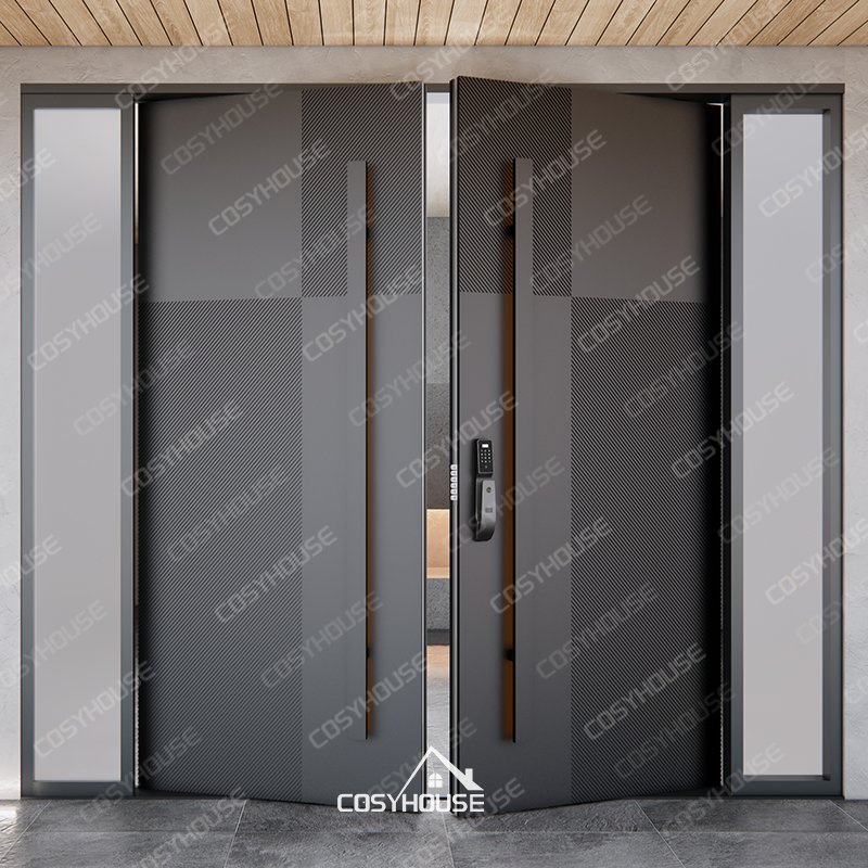 Australian Standards Contemporary Double Impact Doors Hurricane Rated Soundproof Double Leaf Doors Double Fire-Rated Swing Doors