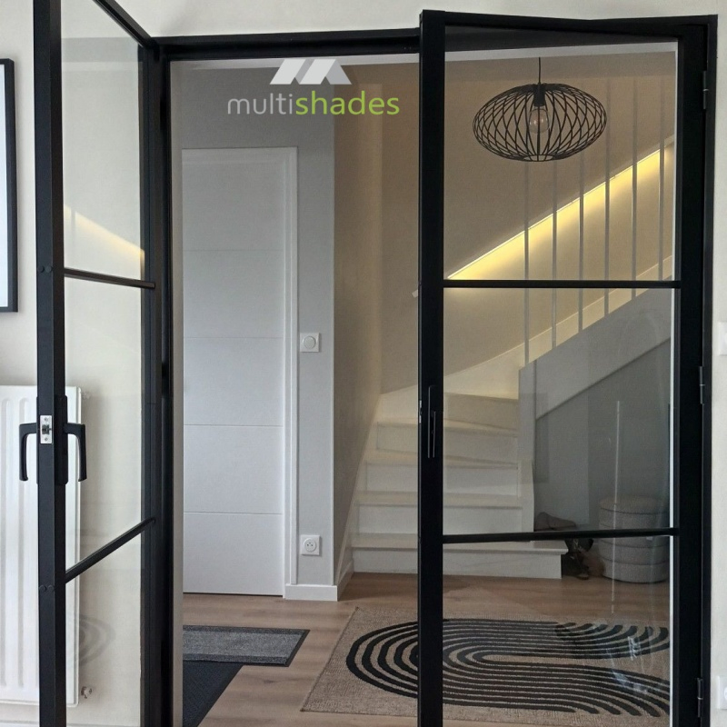 Modern Aluminum Glass Interior Door for Stylish Villas Elegant Slim Frame French Swing Steel Door with Aluminum Alloy with Top Brand Hardware