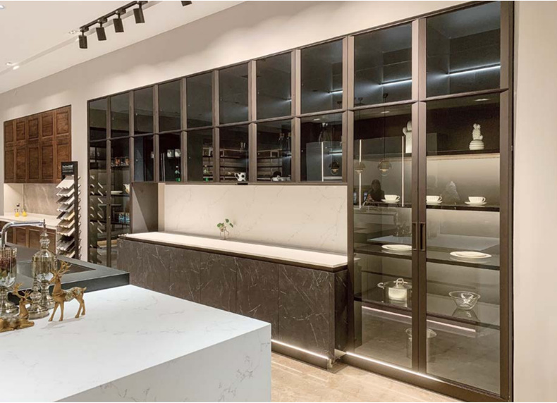 Bononi Glass Door Frame Aluminum Profile for Wardrobe Cabinet Door Slim Frame