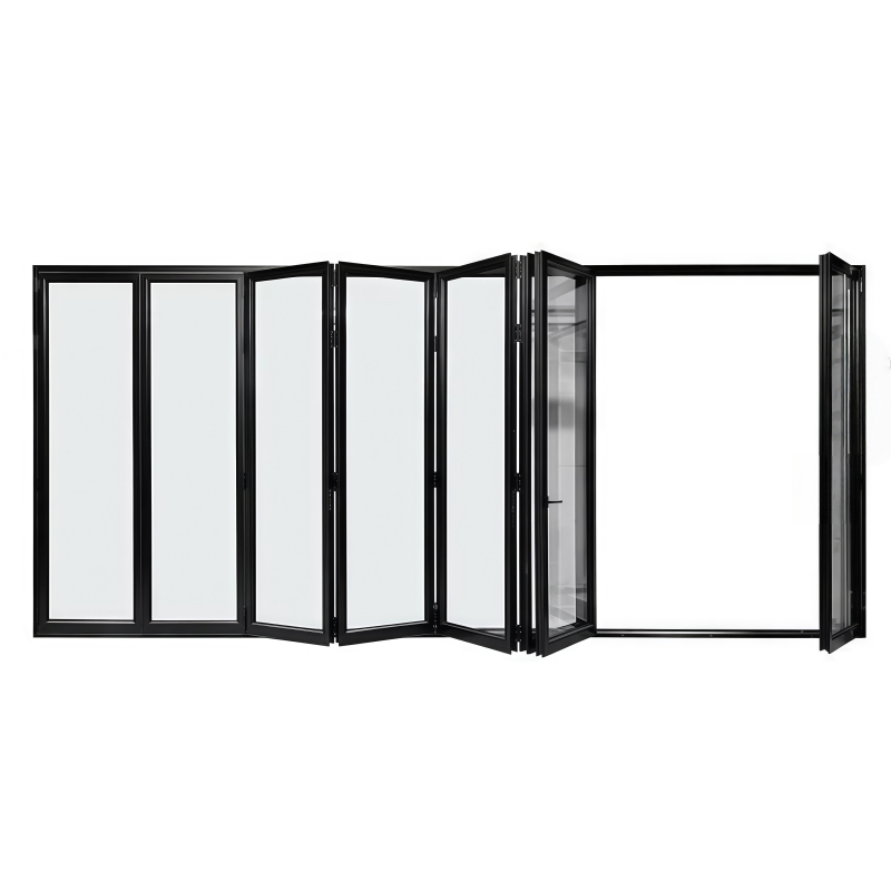 Aluminium Slim Frame Soundproof Insulated Glass Aluminum Folding Door for Living Room &amp; Patio