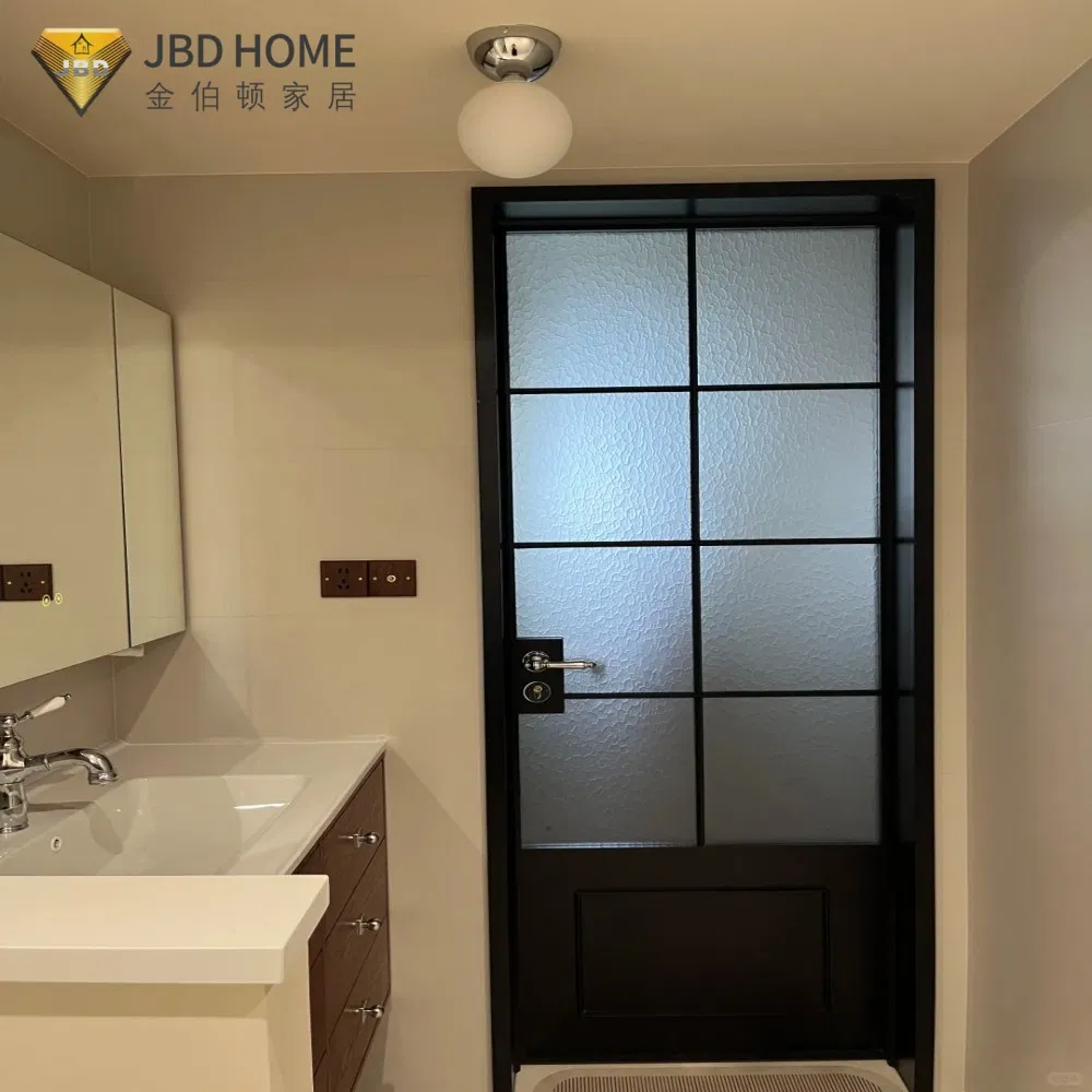 High Security Modern Glass Casement Door Aluminium Frame Multi-Point Lock System