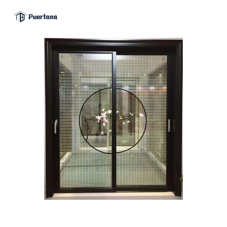 Wholesale Modern Design 96X80 Double Glass Balcony Patio Soundproof Aluminum Sliding Exterior Patio Door