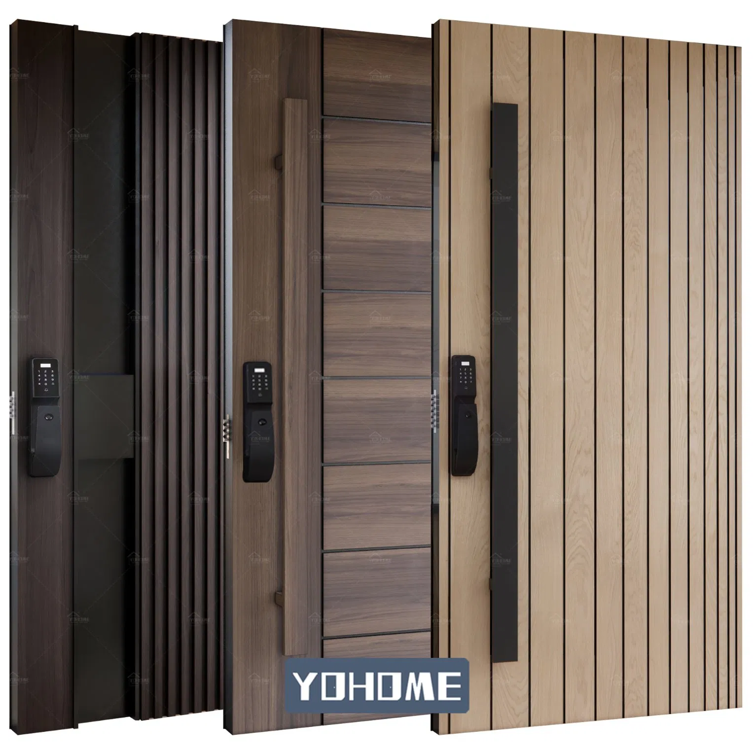 China Top Factory Custom Luxury Design External House Front Doors Modern Wooden Main Entrance Doors Exterior Pivot Entry Doors
