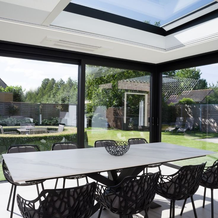 Modern Custom Wardrobe Kitchen Internal Aluminum Profile Slim Narrow Frame Sliding Glass Door