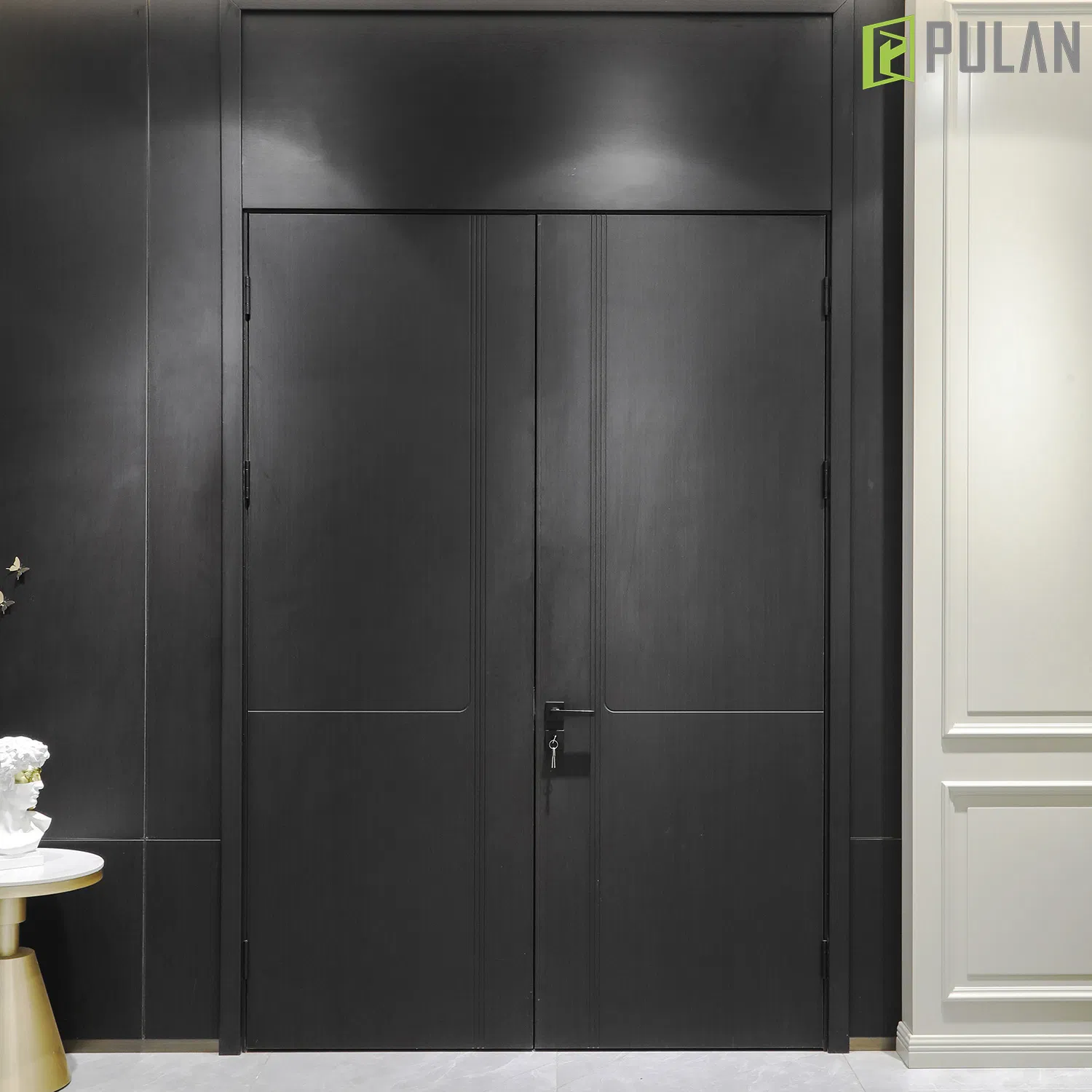 Latest Design Interior Hidden Frame Sound Reducing MDF Door Skin PVC Finishing Wooden Flush Door for Home/Office
