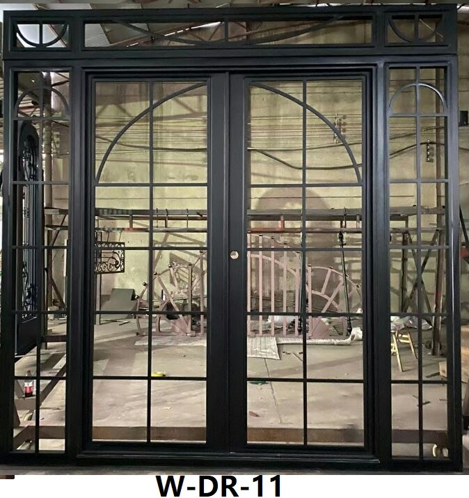 Modern Style French Wrought Iron Door Security Metal Steel Door