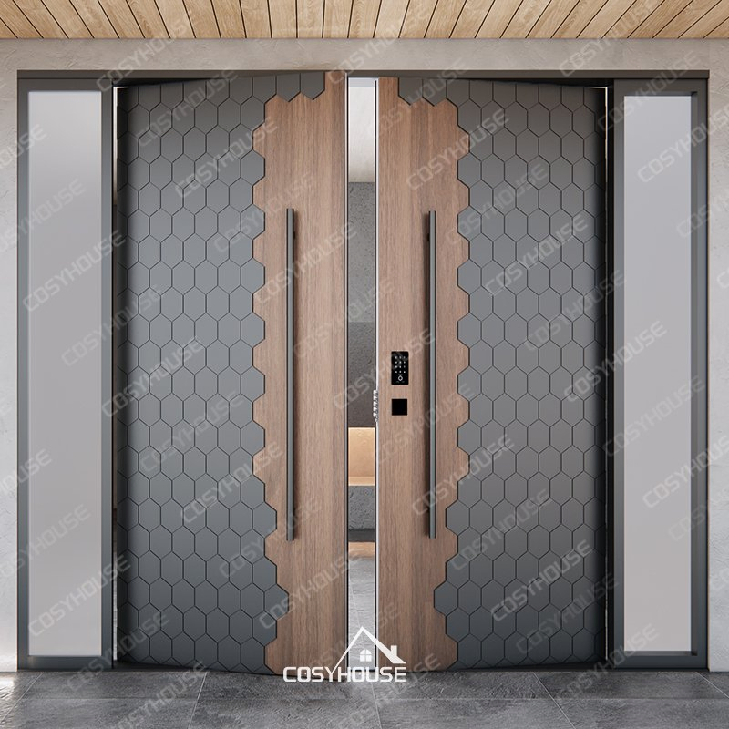 Australian Standards Contemporary Double Impact Doors Hurricane Rated Soundproof Double Leaf Doors Double Fire-Rated Swing Doors