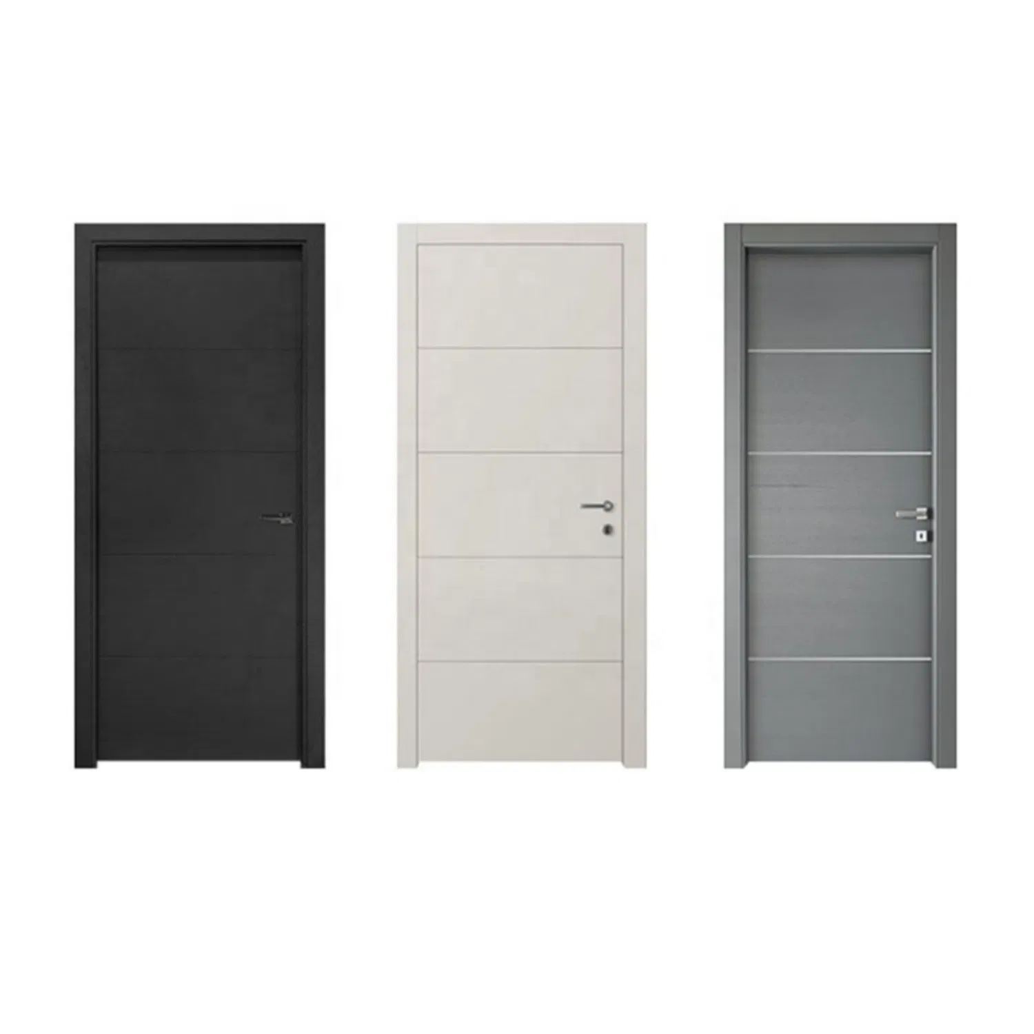 Internal Acoustic Wooden Door Laminated MDF PVC Room Wood Door for Apartment, Hotel, Hospital, School