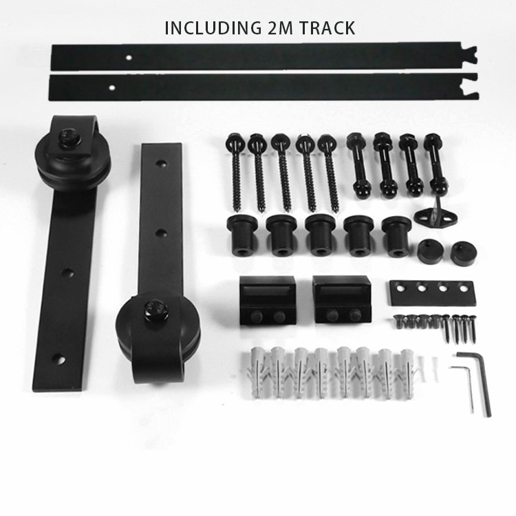 Wholesale Carbon Steel Concealed Rolling Wood Barn Door Sliding Hardware Rail Track System Fitting Hardware Kit Barn Door S