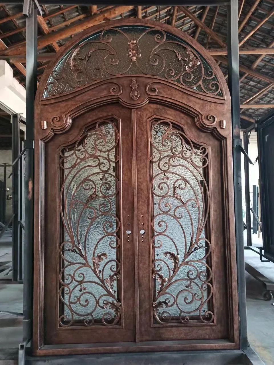 Melbourne Custom Made Wrought Iron Security Metal Glass Double Exterior Front Entrance Steel Doors