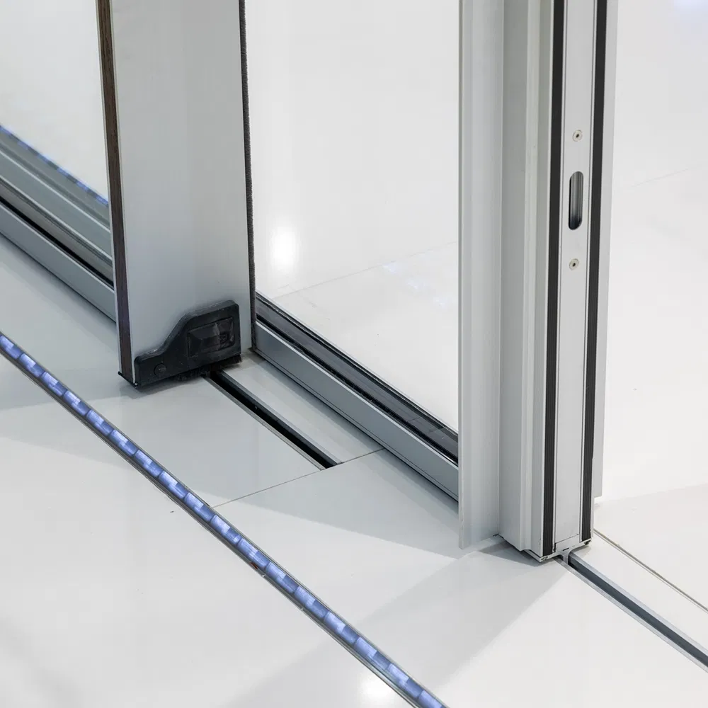 Narrow Slim Frame Aluminium Sliding Accordion Panoramic Doors with Double Glass