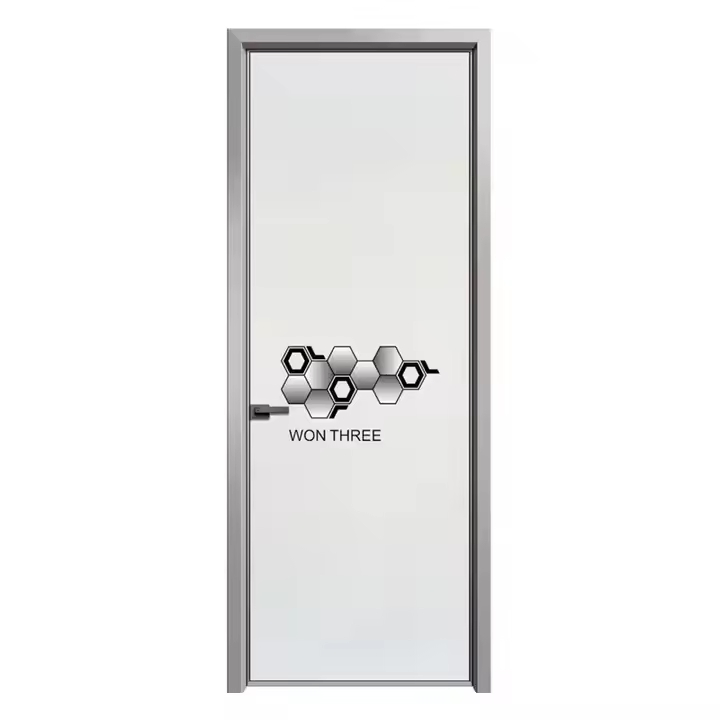 Frameless Slim Narrow Frame Glass Door Swing Casement Aluminum Toilet Kitchen Aluminium Bathroom Door Interior Doors