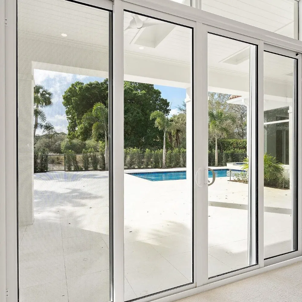 Ace Slim Frame Balcony Double Tempered Glass Exterior Aluminum Sliding Door