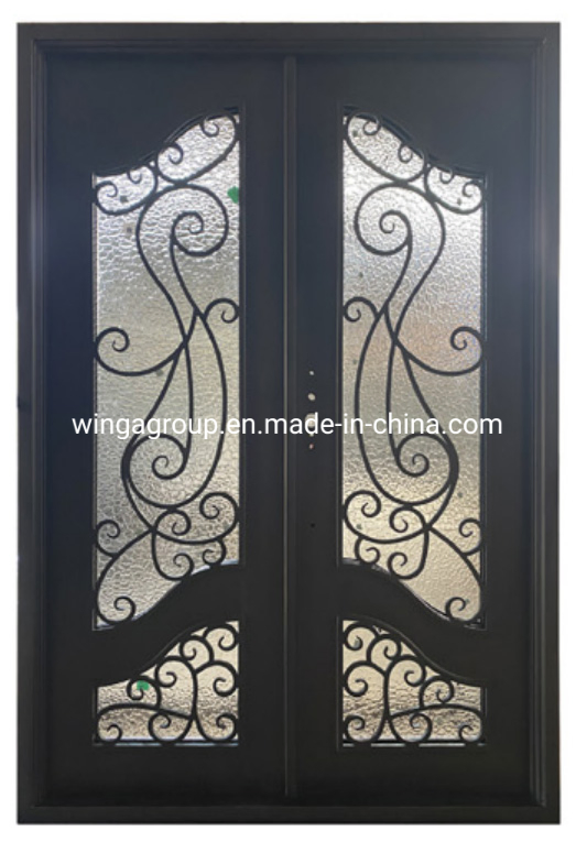 Half Head Art Forged Wrought Iron Steel Metal Entry Door