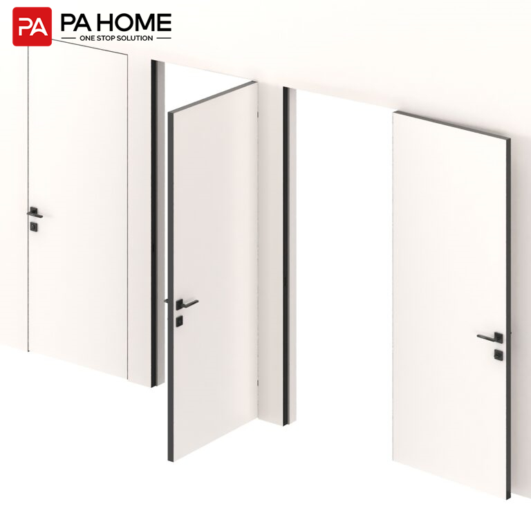 PA Luxury Frameless Invisible Interior Room Wood Solid Flush Hidden Frame Aluminum Wood Door Hidden Door