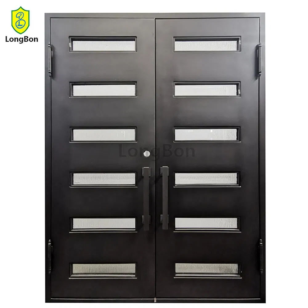 Modern High Security Wrought Iron Double Doors Multi Point Locks