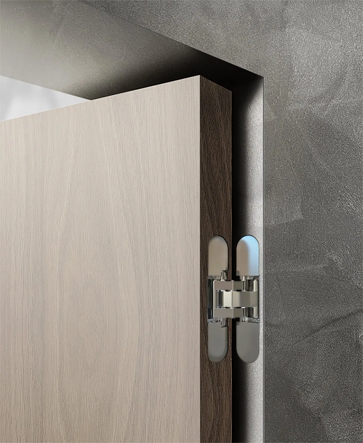 Minimally Luxurious Safety Hidden Aluminum Frame PVC and Paint Finishing Integrate with The Wall Wooden Interior Flush Door with Silent Door Lock