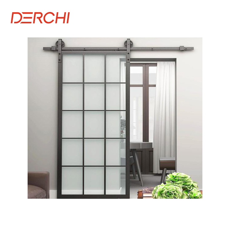 Black Narrow Edge Barn Door Hanging Rail Kitchen Door Sliding Door