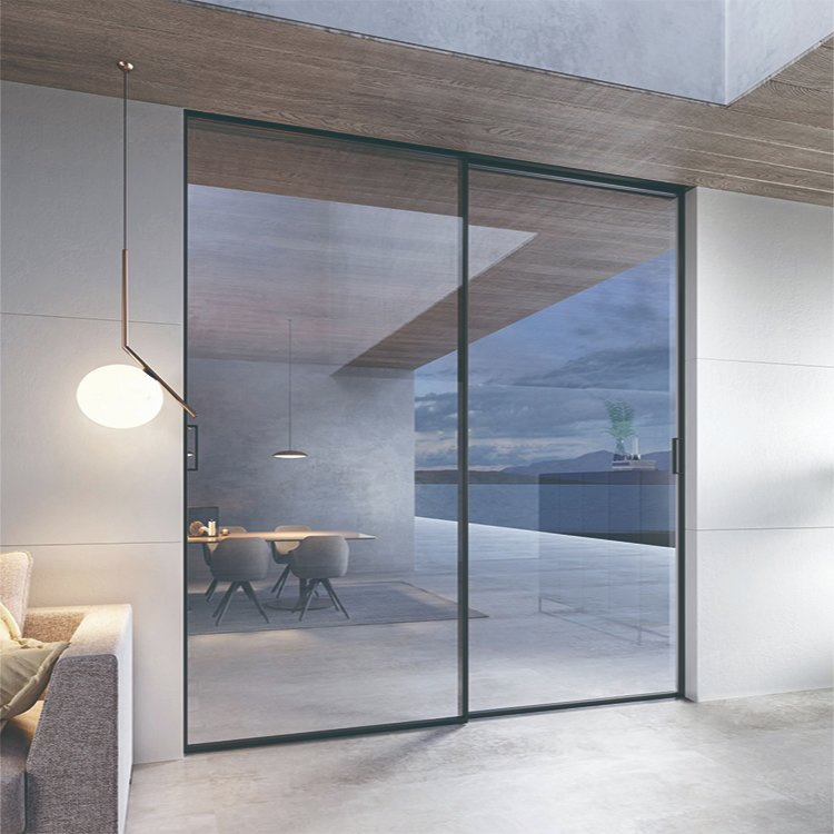 Aluminum Slim Frame Fixed and Movable Door Linkage Glass Door