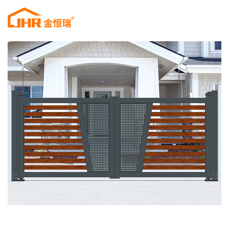 Sleek Modern Aluminum Front Gate with Laser Cut Design